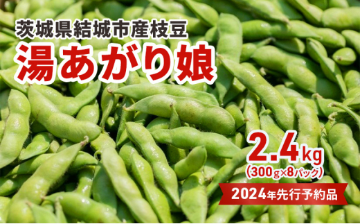 
【先行予約】茨城県結城市産枝豆「湯あがり娘」2.4kg（300g×8パック）（茶豆味） [№5802-0957]
