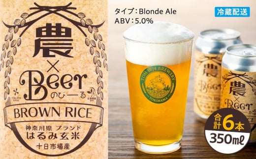 TDM 1874 Brewery　クラフトビール　農×Beer（のびーる）はるみ玄米（350ml×6本）【お酒・地ビール・酒】