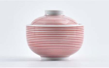 有田焼 かわいい千筋ミニ小蓋物 赤青 ペア【まるぶん】食器 うつわ 茶碗蒸し碗 蓋物 可愛い かわいい aw104