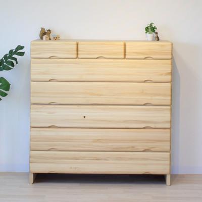 ふるさと納税 大川市 九州産ヒノキチェストなごみ120センチ幅6段【完成品・宅内設置】