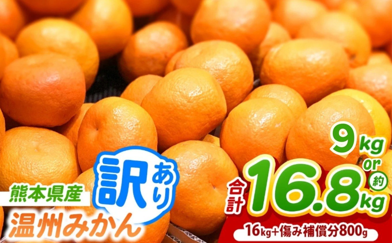
            【選べる 容量】訳あり 熊本県産 温州 みかん 約9.5kg or 16.8kg | フルーツ 果物 くだもの 柑橘 みかん ミカン オレンジ 温州ミカン 熊本県 玉名市 みかん 名産地 甘い みかん
          