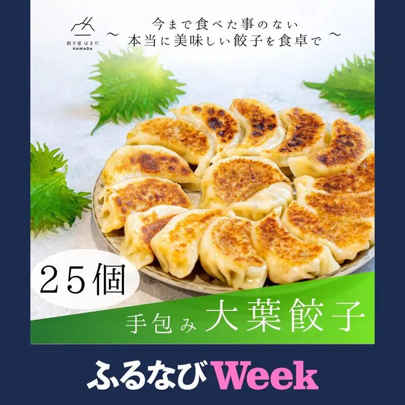 【ふるなびWEEK対象】餃子 手包み大葉餃子 25個入り 餃子屋はまだ