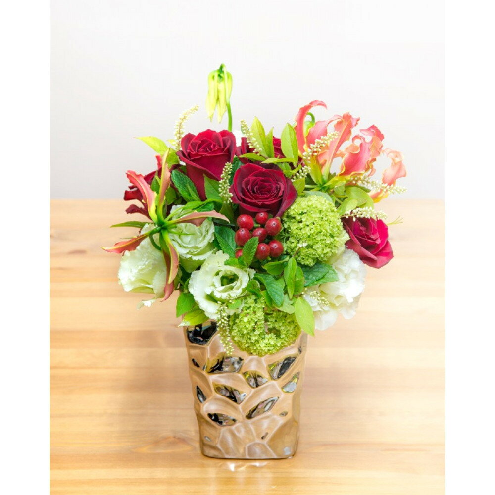 【ふるさと納税】《記念日に届くお花シリーズ》アレンジメント Sサイズ_レッド系【《記念日に届くお花シリーズ》 アレンジメント 世界らん展 フラワードリームジャパンカップ 国内主要コンテスト受賞 贈り物 Sサイズ 神奈川県 小田原市 】