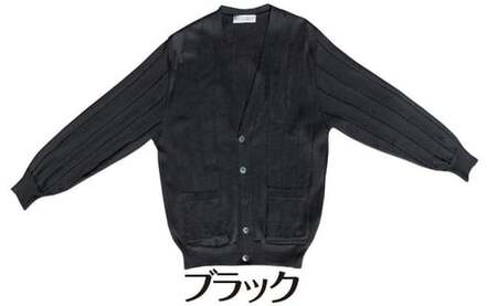 Vネックカーディガン ブラック L メンズ | シルク ウール ニット