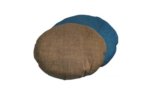 ふんわり円座（茶藍）の裏表