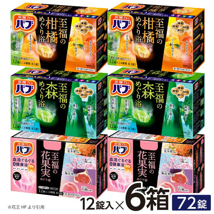 【ふるさと納税】花王 バブ 至福のめぐり浴セット 3種×各2箱 計6箱 至福の柑橘めぐり浴 至福の森めぐり浴 至福の花果実めぐり浴 入浴剤 炭酸 医薬部外品 東北 山形県 酒田市 庄内 詰合せ セット