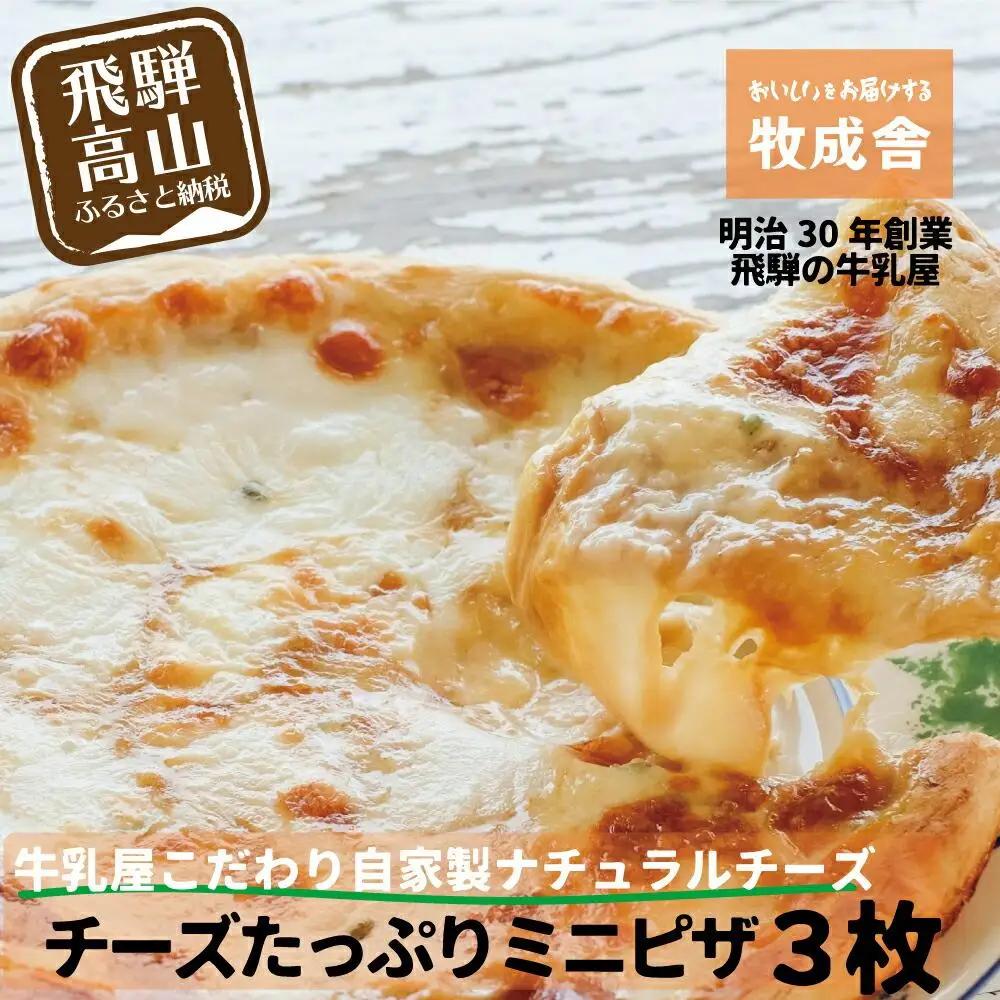 【寄附額見直しました！】＜牧成舎＞ 自家製チーズ ミニピザ 3枚 チーズ DF009