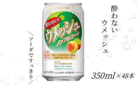【梅酒ソーダテイスト】チョーヤ 酔わないウメッシュ 350ml×48本(2ケース) ノンアルコール 本格梅酒ソーダテイスト飲料 CHOYA evg006【evg006】