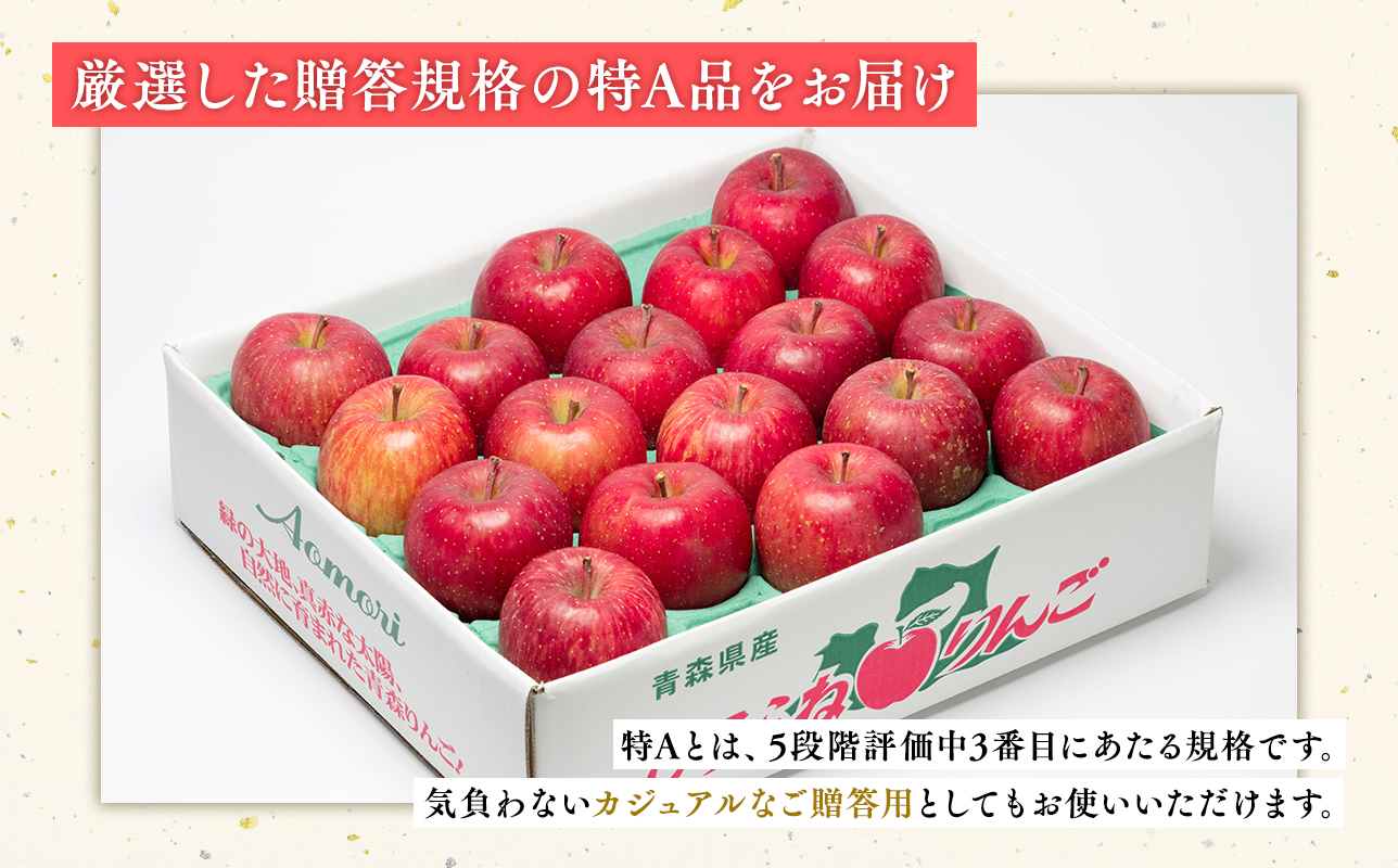 年明け 贈答規格 広船のサンふじ 約3kg「特A」【広船アップルクラブ・平川市広船産・青森りんご】