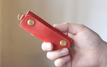 【minca】 栃木レザーのバッグ持ち手カバー2個セット 重さ軽減や汚れ防止 エコバックやキャンバスバッグの持ち手にも/ハンドルカバー/2個セット/レッド　633