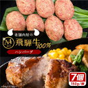 【ふるさと納税】飛騨牛100% ハンバーグ7個 A5,A4ランク 特製笠置ゆず使用おろしポン酢付 和牛 国産 惣菜 恵那市 / 岩島屋[AUAJ023]