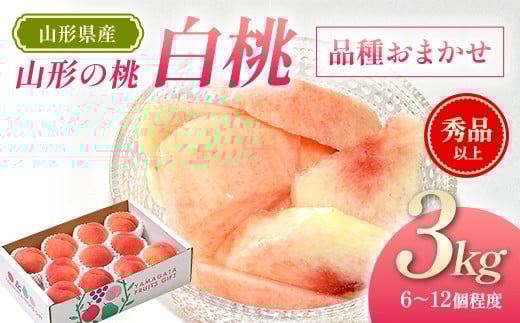 
                  【先行予約（令和8年発送）】 山形県産 山形の桃（白桃）3kg 品種おまかせ FSY-2798
                
