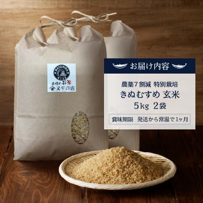 ふるさと納税 焼津市 令和7年産　農薬7割減 特別栽培 きぬむすめ 玄米 10kg(5kg×2袋)(a26-041) |  | 03