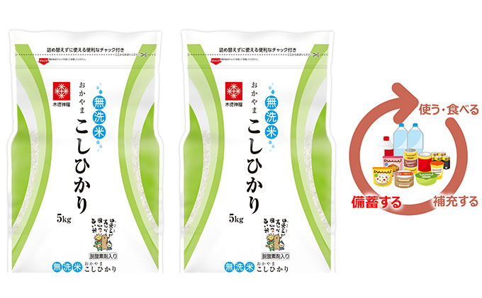 米 令和6年産 長鮮度米 無洗米 コシヒカリ 10kg（5kg×2袋）岡山県産