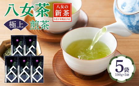 【2026年新茶】八女茶 極上煎茶 100g×5袋 茶 お茶 新茶 八女茶 煎茶 緑茶 極上 福岡県 八女市 068-022