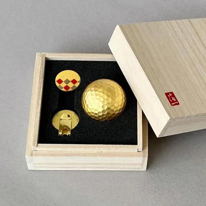 金箔 ゴルフボール マーカーセット(市松) 金沢箔 金箔使用 ゴルフグッズ 記念品 お土産
