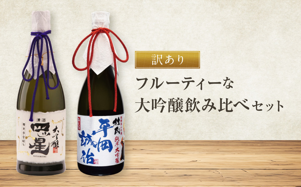 
            【訳あり】フルーティーな大吟醸飲み比べセット | 日本酒 酒蔵 セット 飲み比べ 宅飲み 酒 有限会社舩坂酒造店 FB057
          