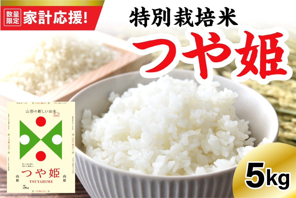 
            【令和7年産】 ※選べる配送時期※  特別栽培米 つや姫  5kg 〔精米〕
          