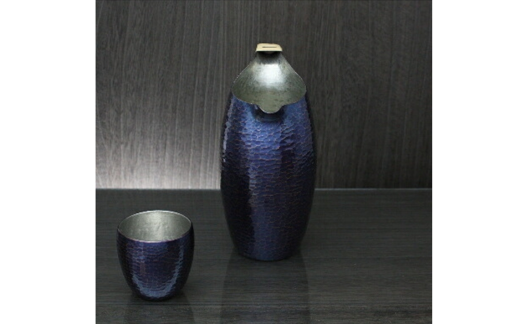 百年物語 銅製 青藍色 ちろり 手作り 日本酒 冷酒 酒器 伝統 贈答品