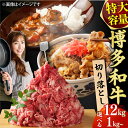 【ふるさと納税】【選べる定期便】【たっぷり満腹】博多和牛 牛肉 切り落とし 肉 定期便 広川町/株式会社MEAT PLUS[AFBO077]