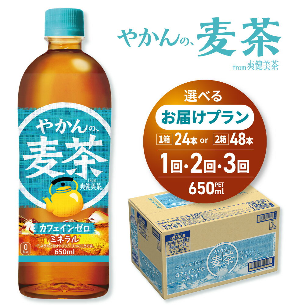 【ふるさと納税】 やかんの麦茶 爽健美茶 【 選べる 本数 お届け回数 】 650ml PET 24本 48本 定期便 単品 2ヶ月 3ヶ月 72本 96本 144本 麦茶 カフェインゼロ ペットボトル ソフトドリンク 飲料 お茶 水分補給 コカ・コーラ 北海道 札幌市
