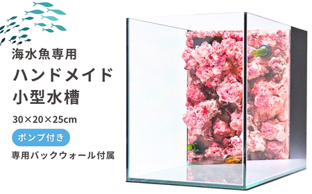 【海水魚専用】ハンドメイド小型水槽（30×20×25cm）※ポンプ付き | 新潟県 出雲崎町