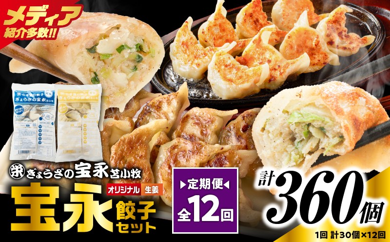 
                  【定期便・全12回 毎月】手包み餃子 ぎょうざの宝永 生姜餃子30個セット（宝永餃子15個入×1袋・生姜餃子15個入×1袋）　T004-T05-01-05
                
