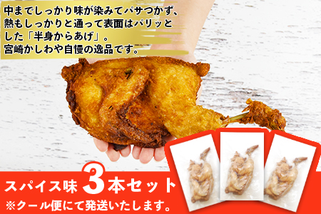 ＜半身からあげ（スパイス味）3本セット＞【 唐揚げ 鶏 とり 鶏肉 揚げ物 パーティー お祝い】翌月末迄に順次出荷