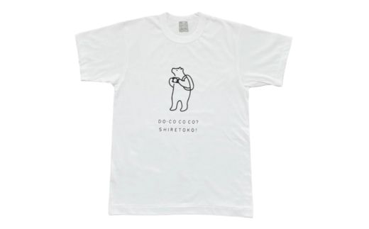 「知床トコさん」×久米繊維　コットンTシャツ　カメラ柄　Lサイズ【配送不可地域：離島・沖縄県】