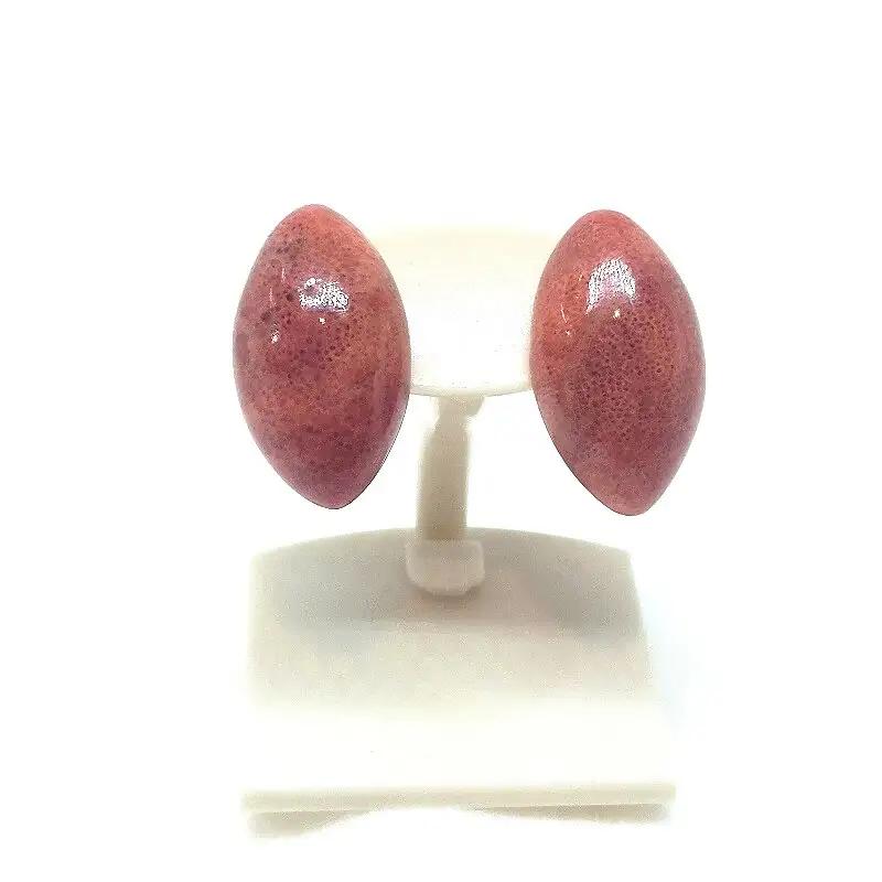 2181 珊瑚ピアス・マーキス（アフリカ珊瑚） 還暦祝い 贈り物 かわいい カジュアル オシャレ アクセサリー 母の日プレゼント