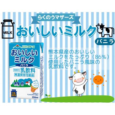 ふるさと納税 菊池市 おいしいミルクバニラ 250ml×24本(菊池市)
