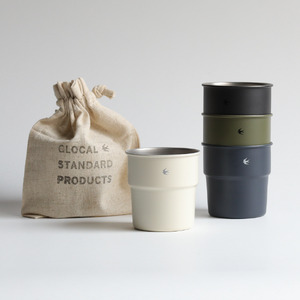 グローカルスタンダードプロダクツ TSUBAME / Stacking cup Sサイズ & スリーブ 4個(4色)セット / ホワイト、ブラック、ネイビー、オリーブ
