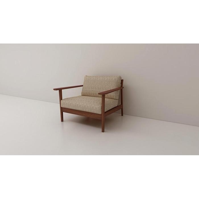 【ふるさと納税】【開梱設置】高野木工 CEBU セブ ソファ 1人掛け ウォルナット 生地：CHART3 【全6色】【10年保証】 | ファニチャー 人気 おすすめ 送料無料