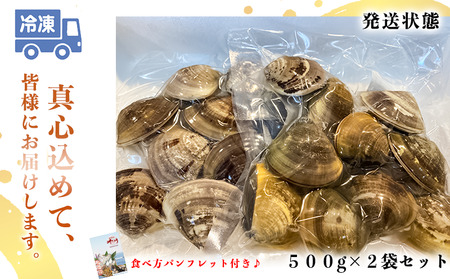 岬だよりの 希少 天然はまぐり 中サイズ 500g×2袋 [配送不可地域：離島]