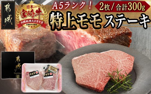 
宮崎牛(A5等級)特上モモステーキ_17-0102_(都城市) 宮崎牛(A5等級)特上モモステーキ 都城産宮崎牛 A5 特上モモステーキ 150g×2枚 真空パック ステーキソース 塩コショウ付
