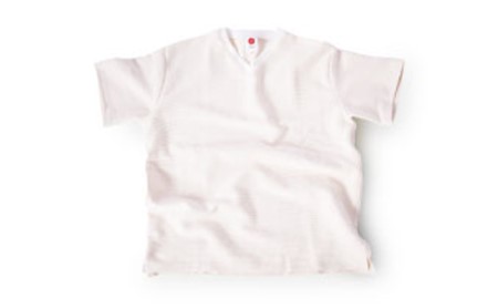 生地の強靭さにこだわったVネックTシャツ　生成 M