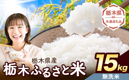 栃木ふるさと米 無洗米 15kg《7-14日以内に出荷予定(土日祝除く)》おこめ【栃木県共通返礼品】