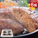 【ふるさと納税】くまモンあか牛ハンバーグセット 約120g×6個 合計約720g あか牛のたれ200ml付き ハンバーグ 惣菜 おかず くまモンパッケージ 個包装 小分け あか牛 牛肉 冷凍 送料無料