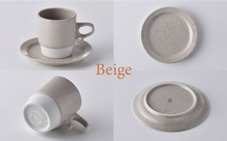 【波佐見焼】チョコチャンク マグ＆プレート 4点セット（グレー・ベージュ）食器 皿【トーエー】[QC71] 波佐見焼