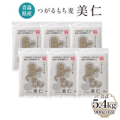 ふるさと納税 つがる市 [青森県産] つがるもち麦 美仁 900g×6袋 [0339]