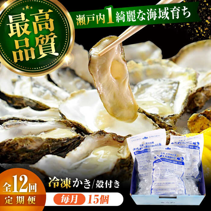 【ふるさと納税】【全12回定期便】牡蠣 冷凍 かなわ 広島牡蠣の老舗！安心・安全の新鮮牡蠣【瞬間冷凍】牡蠣 殻付き 蒸し牡蠣セット 15個入り 魚介類 和食 海鮮 海産物 広島県産 江田島市/株式会社かなわ[XBP041]