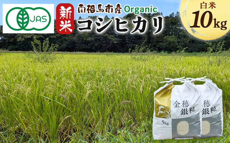 有機米コシヒカリ 10kg みさき未来 令和6年度産 10キロ 新米 有機 JAS認証 白米 精米 有機米 米 コメ ごはん ブランド米 コシヒカリ 南相馬 福島 福島県産 お取り寄せ 炊き立て ツヤ 旨み 送料無料 ふるさと納税 オンライン申請【70004】