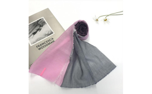 11-6【ＰＯＬＳ】極細コットン ボーダーストール（Sサイズ）ピンク　SBS-0003-PNK