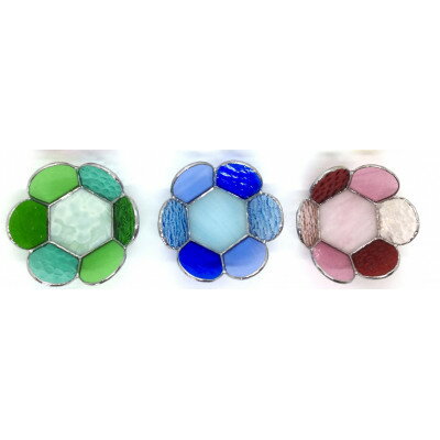 【ふるさと納税】ステンドグラス　可愛いお花の小皿3点セット【1659594】