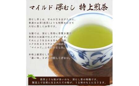 八女茶100％ まろやか濃い味「マイルド深むし特上煎茶」100g×６袋＜岩崎園製茶＞　075-023