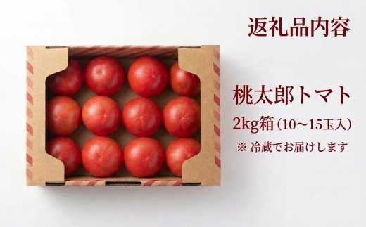 ＜先行予約＞樹上熟3段採り 桃太郎トマト / 正品2kg箱(10～15玉入)【1472504】