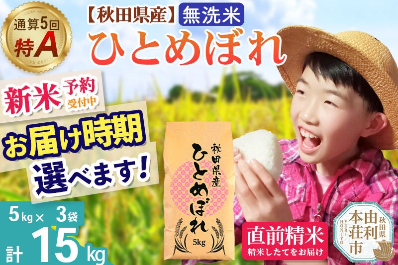 
                  《令和8年産 新米受付》《1回のみお届け》【無洗米】通算5回特A 秋田県産ひとめぼれ 15kg(5kg×3袋) お届け時期選べる お米 米 こめ 藤岡農産 [新米 米 無洗米 特A 精米 秋田県 東北 お米 ひとめぼれ 小袋 小分け 直前精米 おいしい米 お届け時期選べる 藤岡農産]
                
