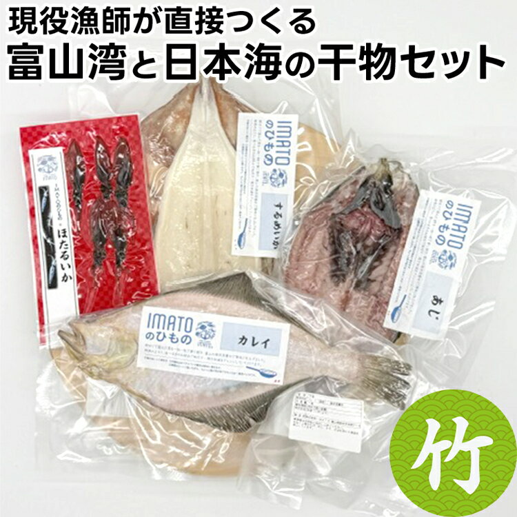 【ふるさと納税】現役漁師が直接つくる富山湾と日本海の干物セット(竹)　魚貝類 干物 アジ ホッケ