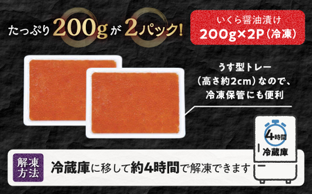 【訳あり】ひめしずく 400g(200g×2) いくら醤油漬け_I012-0944