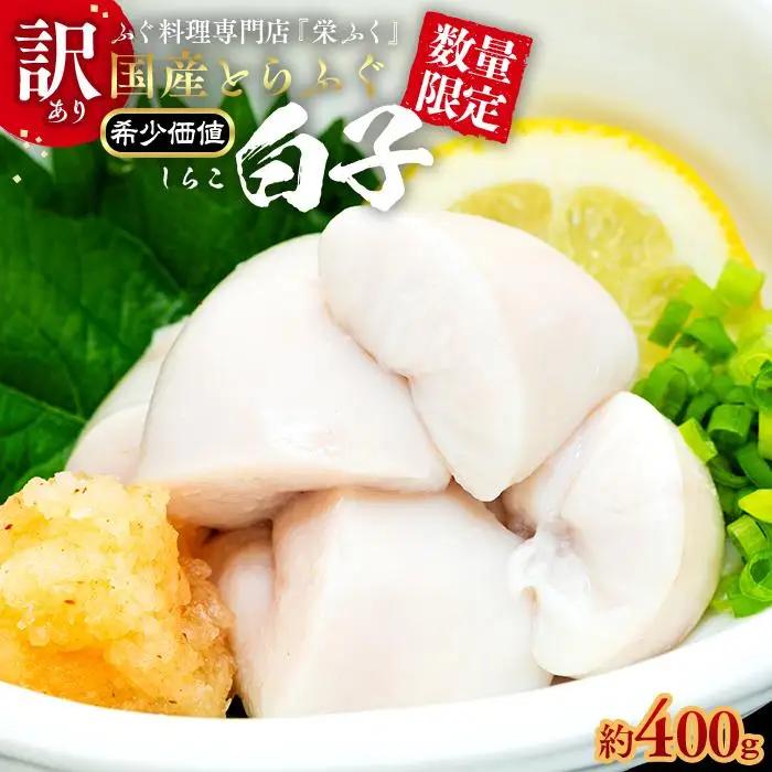 【数量限定】希少価値 訳あり 白子 約400g 200g×2P ふぐ料理専門店 栄ふく 国産 | 白子